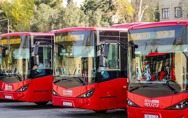 Yeni gətirilən avtobuslar xəttə buraxıldı