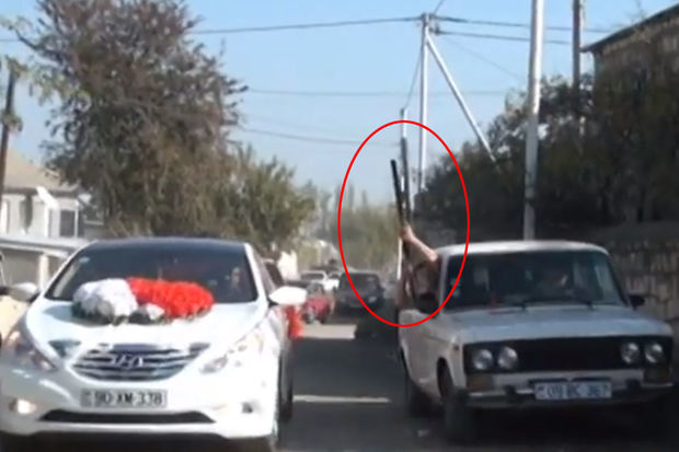 Qazaxda toy karvanında silahdan atəş açan şəxs tutuldu