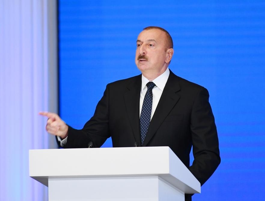 İlham Əliyev: Ən ağır günlərimizdə xəzinə boş idi, Xalq Cəbhəsi-Müsavat cütlüyü talamışdı