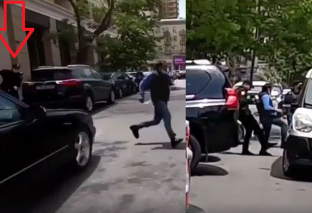 Bakıda polisin təqib etdiyi şəxs canından olacaqdı - VİDEO