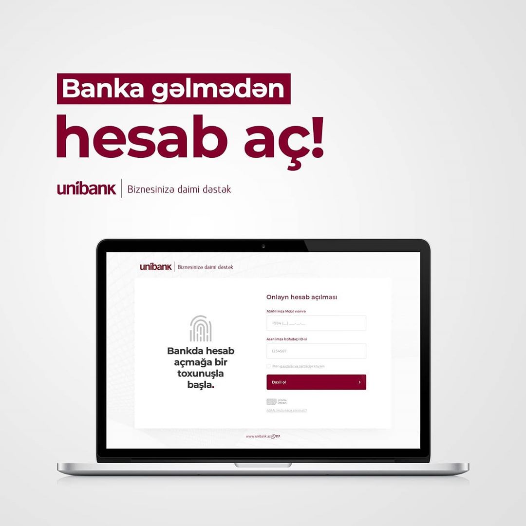 Karantin dövründə 100-dək sahibkar Unibankda onlayn hesab açıb