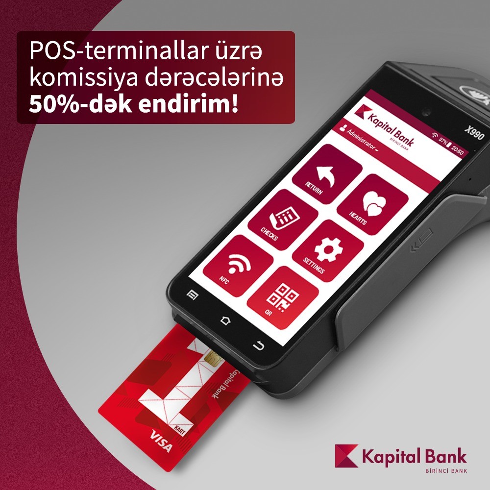 “Kapital Bank” POS terminal komissiyalarına endirim etdi