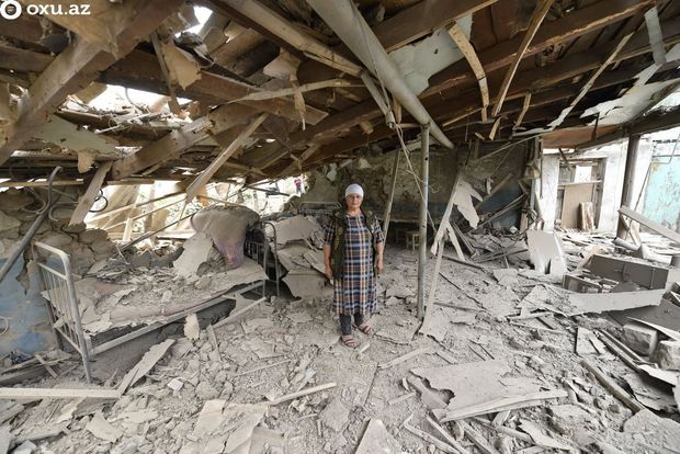 Ermənilər Dondar Quşçuda evə mərmi atdılar - FOTOREPORTAJ