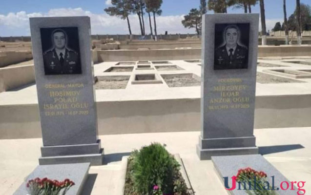 Şəhid generalla polkovnikin məzar daşı hazırdır - Foto