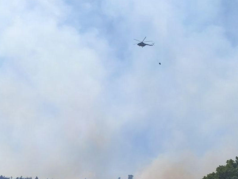 Xızıda dağlıq ərazidə yanğın başlaydı - 2 helikopter cəlb olundu