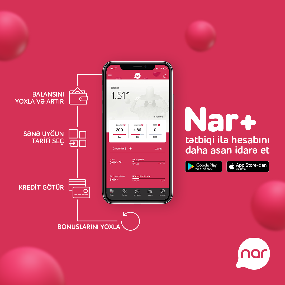 “Nar+” tətbiqindən istifadə edənlərin sayı 300 mini ötüb!