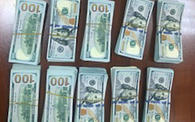 Paxlavanın altında 105 min dolları Azərbaycandan çıxarmaq istədi - Foto