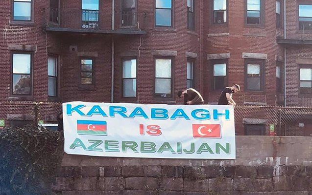 Bostonda “Qarabağ Azərbaycandır” plakatı asıldı - Foto