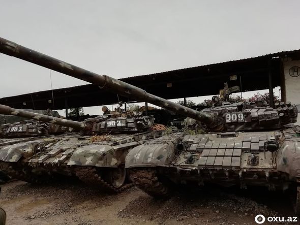 Düşmənin ələ keçirilən zirehli texnikaları təqdim olundu - FOTO
