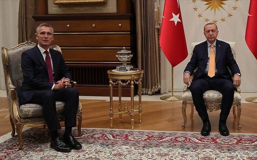 Türkiyə prezidenti ilə NATO baş katibi arasında görüş olub