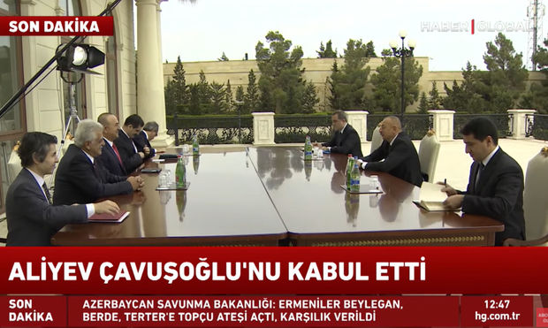 İlham Əliyev və Mövlud Çavuşoğlunun görüşü “Haber Global”da - VİDEO