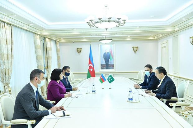 Milli Məclisinin Sədri Sahibə Qafarova Pakistanın ölkəmizdəki səfiri Bilal Haye ilə görüşüb
