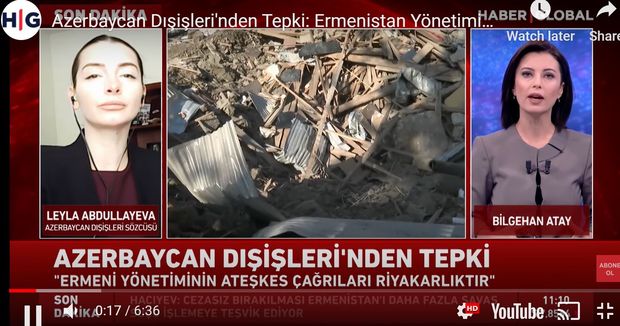 XİN sözçüsü “Haber Global” kanalına Ermənistanın son təxribatlarından danışıb- VİDEO