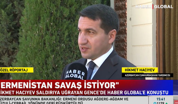 Hikmət Hacıyev “Haber Global”da Gəncənin raket atəşinə tutulması barədə məlumat verib - VİDEO