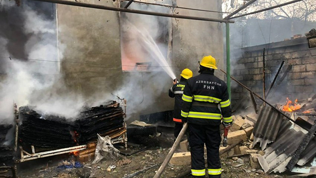 ​​​​​​​Ermənistanın atdığı mərmi nəticəsində yaşayış evində yanğın baş verib