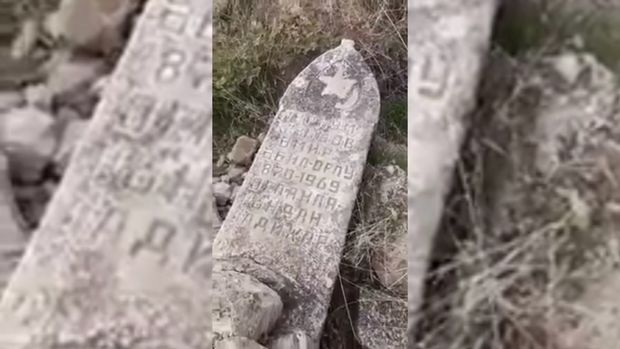 İşğaldan azad edilmiş kənd qəbiristanlığında dağıdılmış məzarlarımız - VİDEO