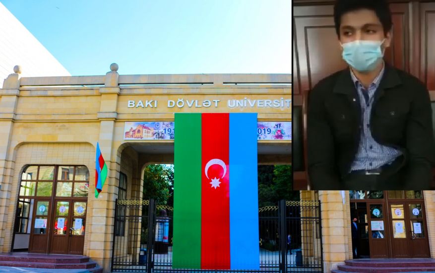 Bayrağa hörmətsizlik edən tələbə BDU-ya bərpa edildi: Ona töhmət verildi
