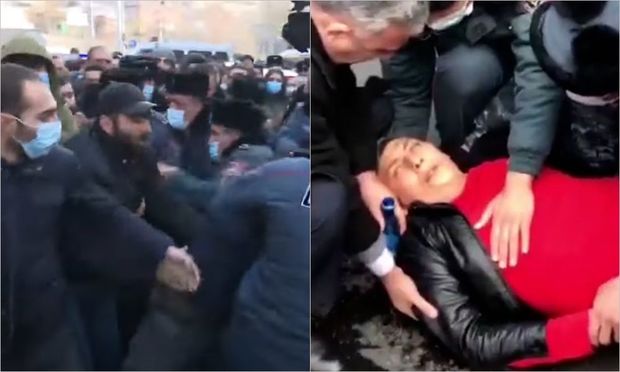 Ermənistanda polislərlə etirazçılar arasında qarşıdurma - VİDEO