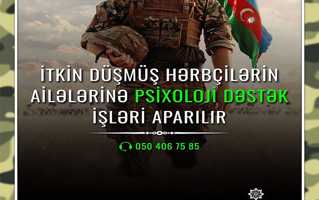 İtkin düşmüş hərbçilərin ailələrinə psixoloji dəstək verilir