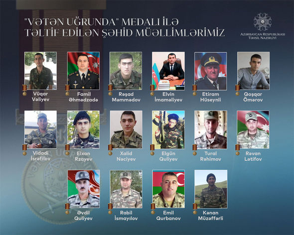 “Vətən uğrunda” medalı ilə təltif edilən şəhid müəllimlərimiz