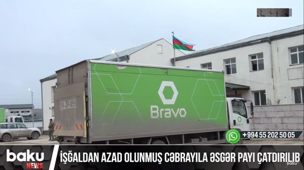 İşğaldan azad edilmiş Cəbrayıla əsgər payı çatdırıldı - VİDEO