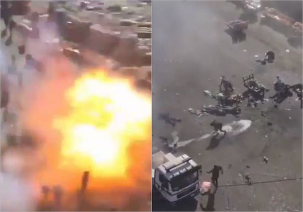 Bağdadda onlarla insanın öldüyü terrorun görüntüləri - ANBAAN VİDEO