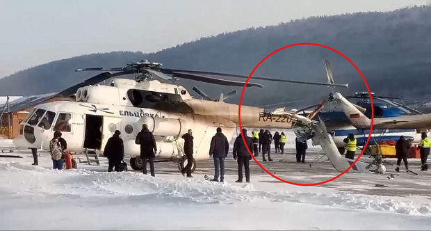 Rusiyada uçuşa hazırlaşan iki helikopter toqquşdu