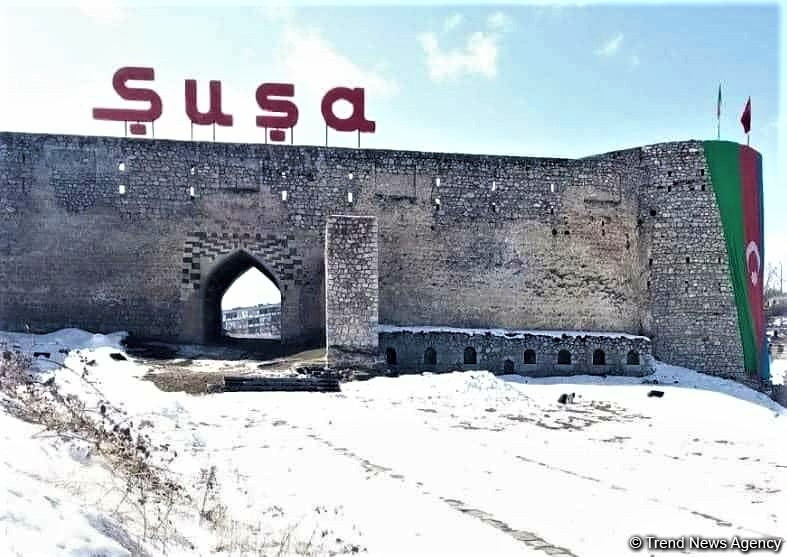 Şuşa qalasının girişi bərpa olundu - FOTO