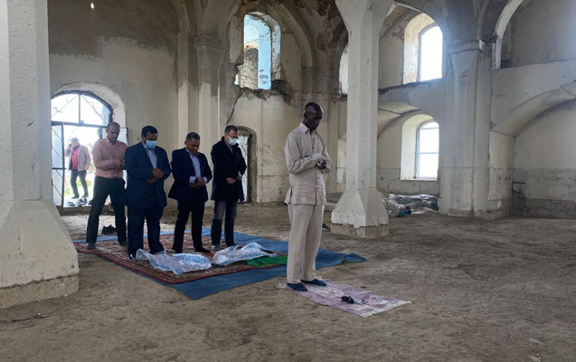 İƏT nümayəndələri Ağdam məscidində namaz qıldı - Fotolar