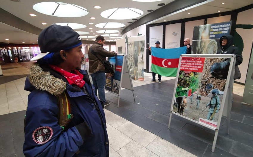 Stokholmda Ermənistanın mina xəritələrini verməməsinə etiraz olaraq aksiya keçirilib - FOTO