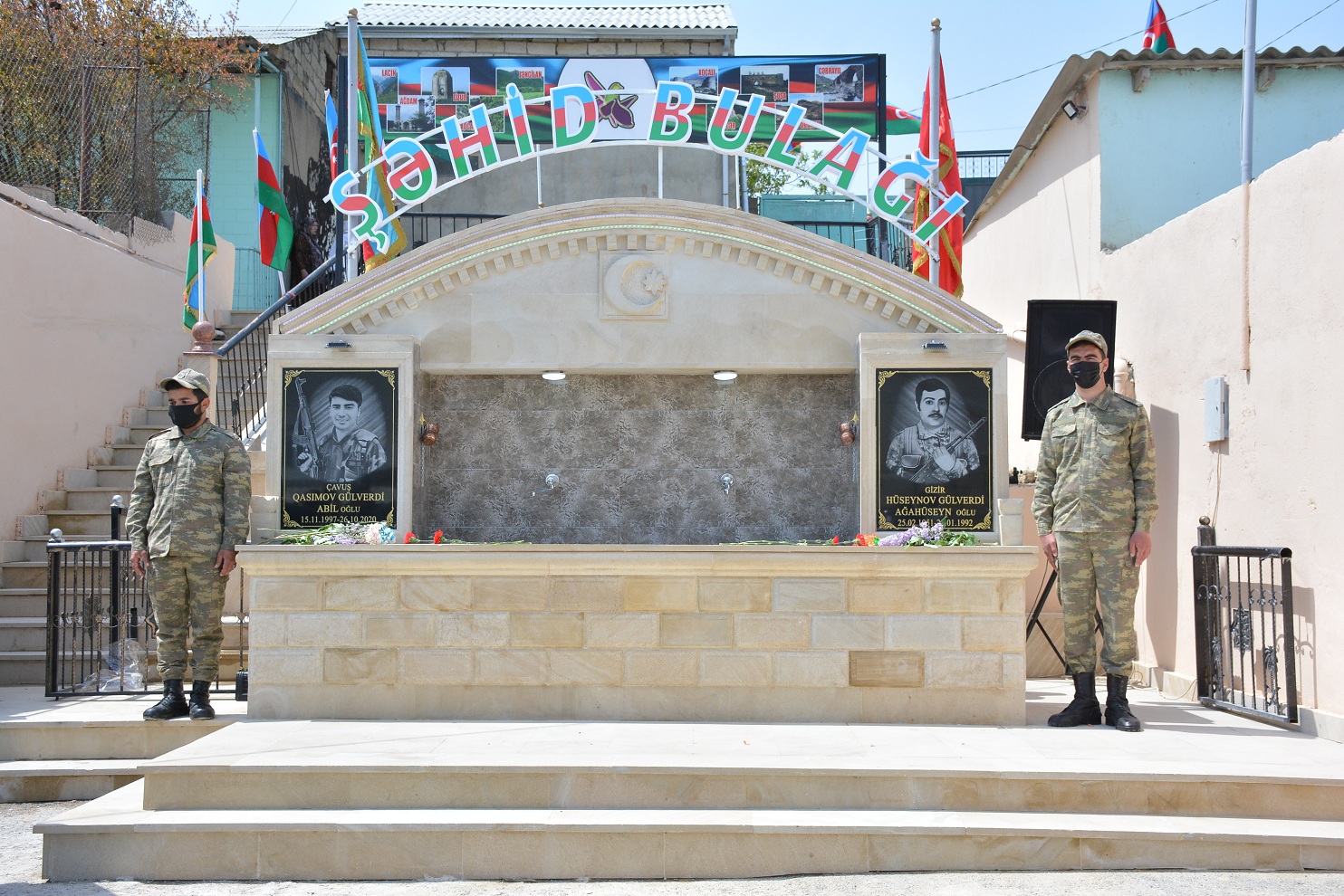 Abşeronda şəhid baba və nəvənin xatirəsinə bulaq istifadəyə verildi - FOTOLAR
