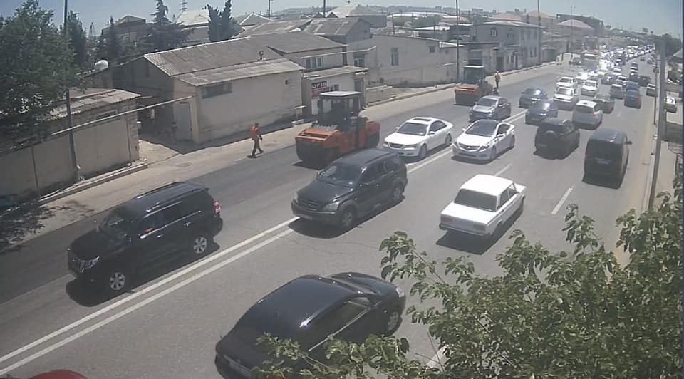 Zabrat şossesində yolun bir zolağı hərəkət üçün məhdudlaşdırılıb