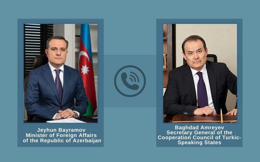 Ceyhun Bayramovla Türk Şurasının baş katibi arasında telefon danışığı olub