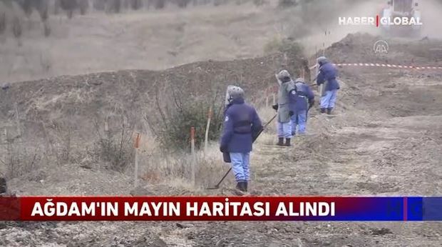 “Haber Global” Ağdamın mina xəritələrinin Ermənistandan alınması barədə süjet hazırlayıb - VİDEO