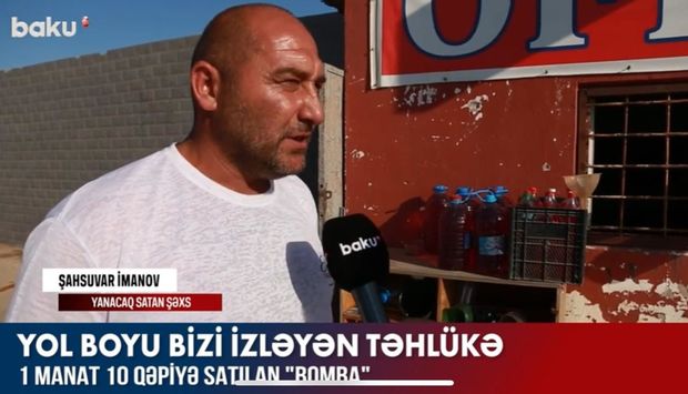 Nardaran yolunda satılan “bomba” - VİDEO