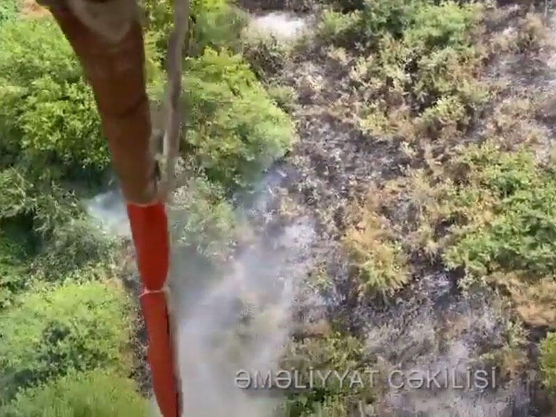 Xocavənddə yanğın: Əraziyə iki helikopter cəlb olundu - VİDEO