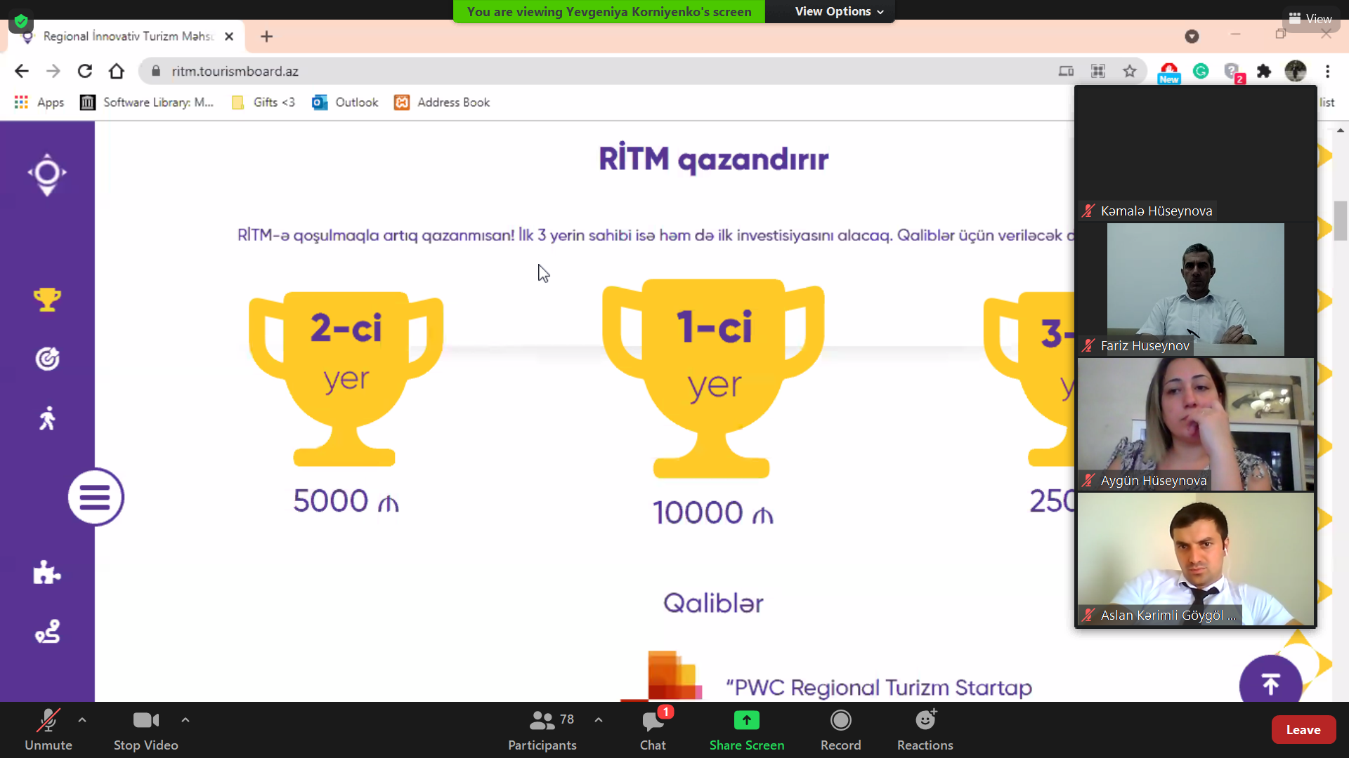 RİTM startap proqramının Naftalan şəhərini də əhatə edən onlayn təqdimatı olub