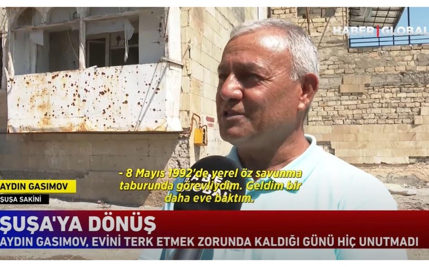 “Haber Global”: 28 il sonra Şuşadakı doğma evinə qayıdan sakinin tapdığı yeganə əşya - VİDEO