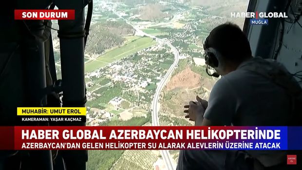 Azərbaycan helikopteri Türkiyədəki yanğınları belə söndürdü - VİDEO