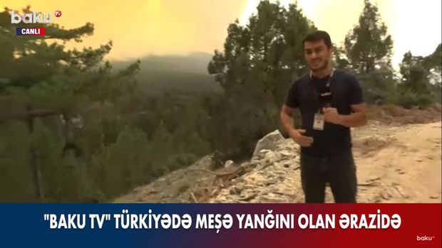 “Baku TV” Türkiyədə meşə yanğını olan ərazidə - VİDEO