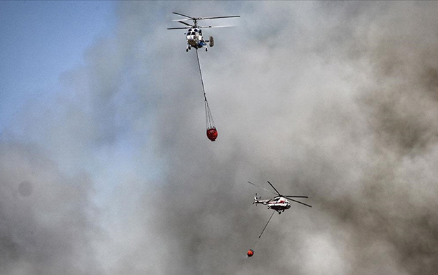 Ağsudakı yanğının söndürülməsinə helikopter cəlb edildi