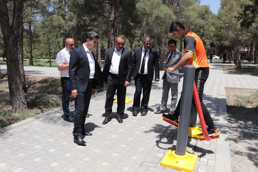 Naftalanda idman qurğuları sakinlərin istifadəsinə verildi - FOTOLAR