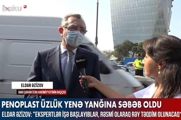 Penoplast üzlük yenə yanğına səbəb oldu: Eldar Əzizov hadisə yerinə baş çəkdi – VİDEO