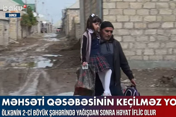 Gəncədə hər dəfə yağışdan sonra həyat iflic olur – VİDEO