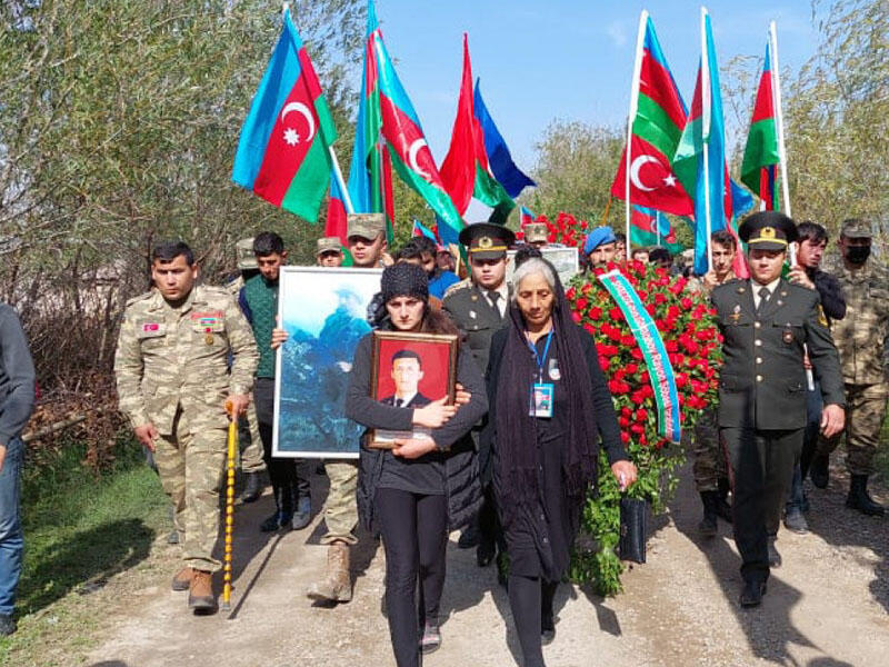 Vətən müharibəsi şəhidi İxtiyar Əliyev Goranboyda dəfn edildi - FOTO
