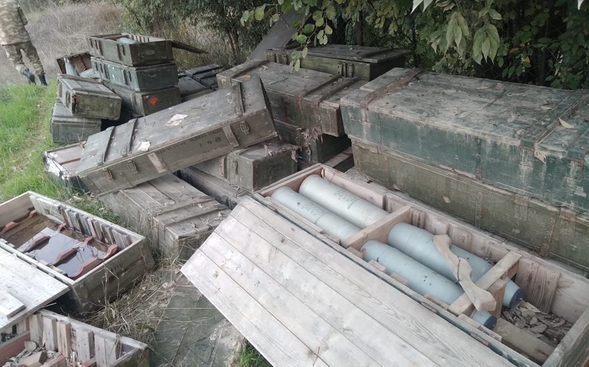 Xocavənddə ermənilərin atıb qaçdığı sursat aşkarlandı - FOTO