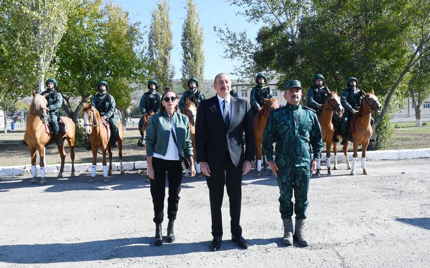 Prezident Qubadlıda DSX-nin yeni hərbi hissə kompleksinin açılışında iştirak etdi