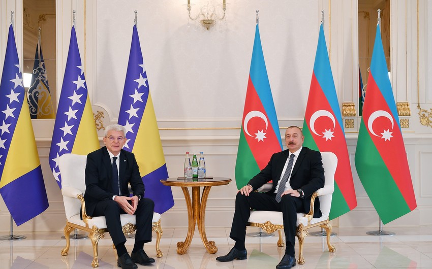Prezident Bosniya və Herseqovinanın Rəyasət Heyətinin üzvü Şefik Caferoviçlə görüşdü