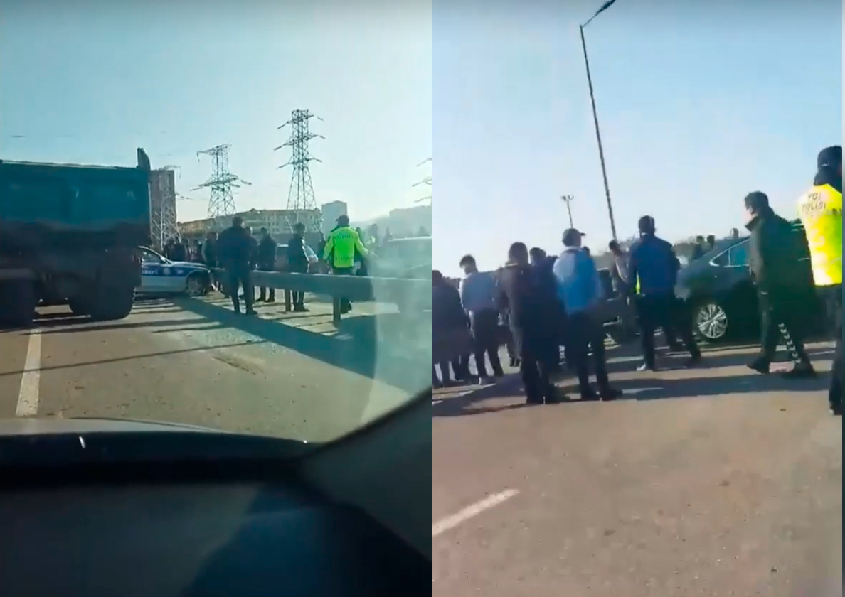 Yük maşını YPX avtomobilinə çırpıldı - VİDEO