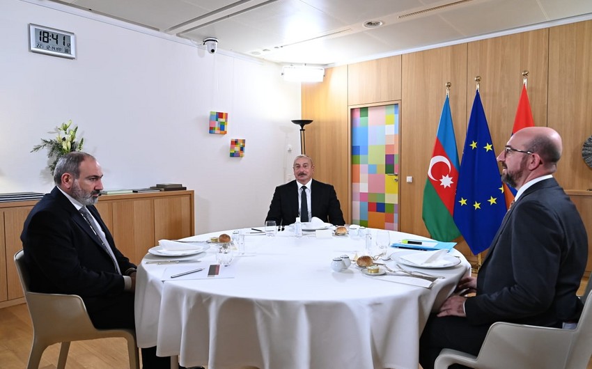 Belçikada Azərbaycan, Ermənistan və Aİ Şurası liderlərinin görüşü başladı - FOTO